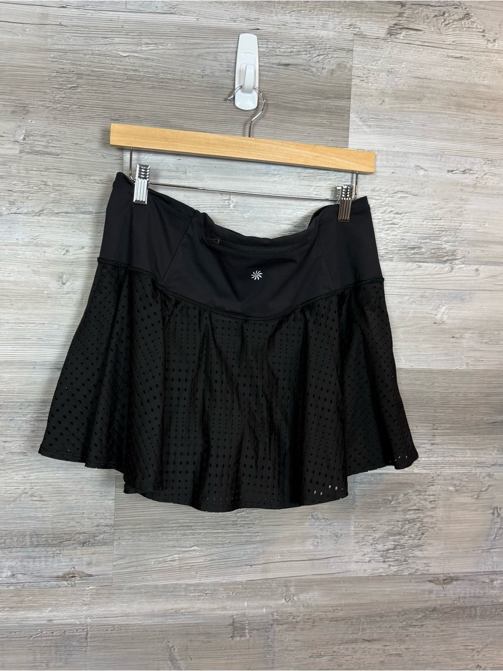 Athleta A-Game 14" Tennis Golf Skort L Black Compressed Built-In Shorts - Picture 8 of 9